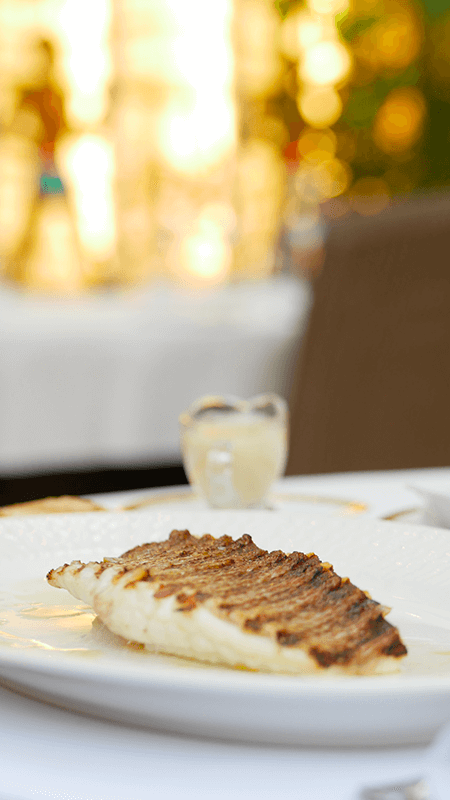 poisson braisé et purée restaurant